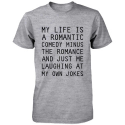 Funny Graphic Tees - Romantic Comedy Men's Grey Cotton T-shirt