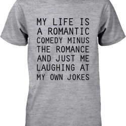 Funny Graphic Tees - Romantic Comedy Men's Grey Cotton T-shirt