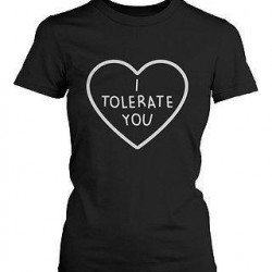 I Tolerate You Womenâ€šÂ¬â€žÂ¢s Cute Graphic Shirts Black Short Sleeve Tees Trendy T-shirt