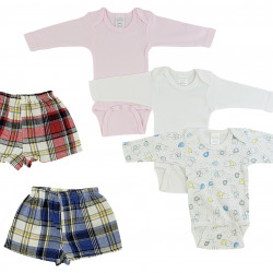 Infant Girls Long Sleeve Onezies And Boxer Shorts