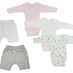 Infant Girls Long Sleeve Onezies And Shorts