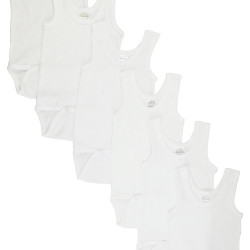 White Tank Top Onezie 6 Pack