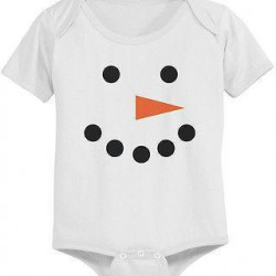 Cute Snowman Face Baby Bodysuit - Pre-Shrunk Cotton Snap-On Style Baby Bodysuit