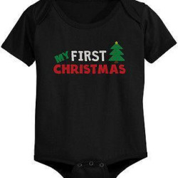 My First Christmas Baby Bodysuit - Pre-Shrunk Cotton Snap-On Style Baby Bodysuit