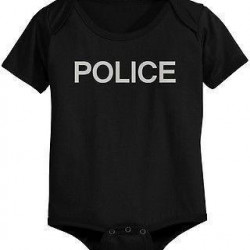 Funny Police Baby Bodysuit - Pre-Shrunk Cotton Snap-On Style Baby Bodysuit
