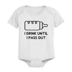 Funny Drinking Milk Baby Bodysuit - Pre-Shrunk Cotton Snap-On Style Baby Bodysuit