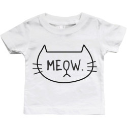 Graphic Snap-on Style Baby Tee, Infant Tee - MEOW