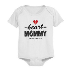 I Heart Mommy Cute Baby Bodysuit - Pre-Shrunk Cotton Snap-On Style Baby Bodysuit