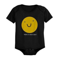 Smiley Face Cute Baby Bodysuit - Pre-Shrunk Cotton Snap-On Style Baby Bodysuit