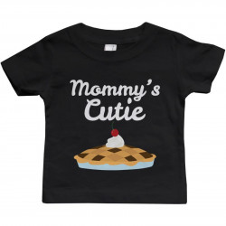 Mommy's Cutie Pie Baby Tee Cute Infant Black T Shirt Gift for Baby Shower