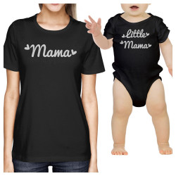 Mama & Little Mama Black Cute T-Shirt Baby Gifts For Newborn Girls