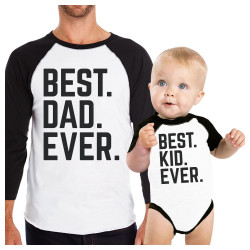 Best Dad And Kid Ever Baseball Tee Unique Family T-Shirts Ideas