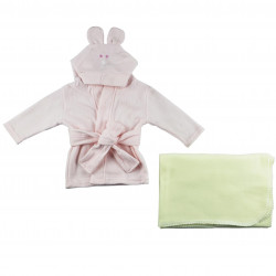 Fleece Robe And Blanket - 2 Pc Set
